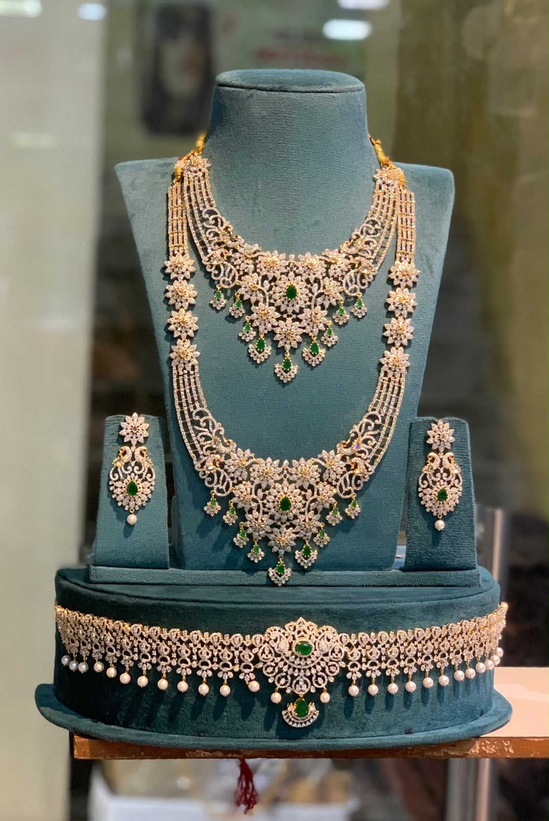 American Diamond Stones Bridal Combo Set
