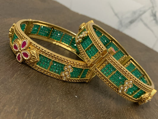 Kundan Stone Bangles (Openable)