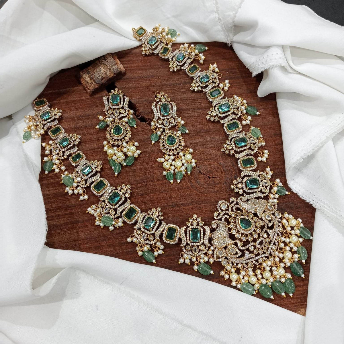 Victorian Polish with AD Stones Bridal Haram
