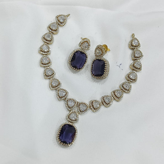 Victorian Polish with AD Stones Necklace