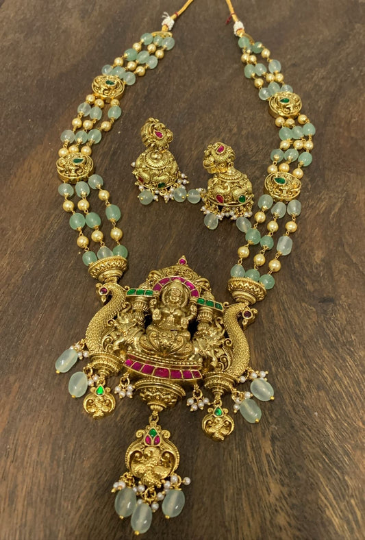 Nagasi Work with Jaadu Stones Pendent and Beads Haram