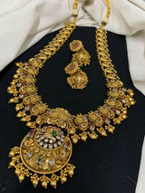 Nakshi Work with AD Stones Bridal Haram - Nakshatra Jewels