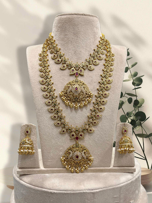 Nakshi Work with Kempu & AD Stones Bridal Combo Set