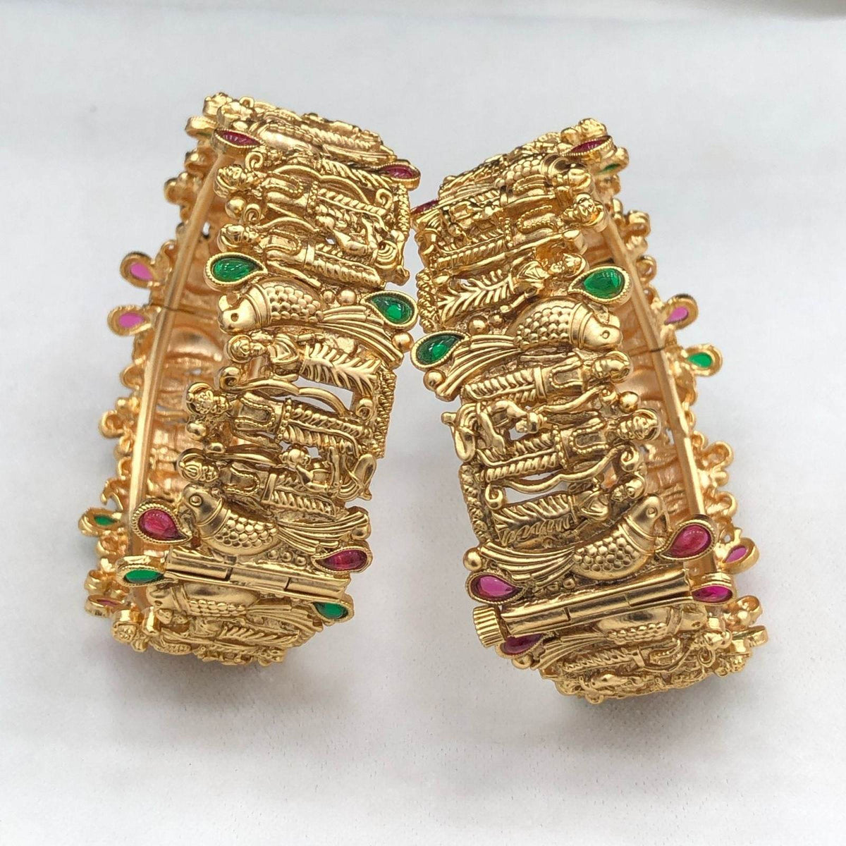 Premium Matt with Kempu Stones Bangles