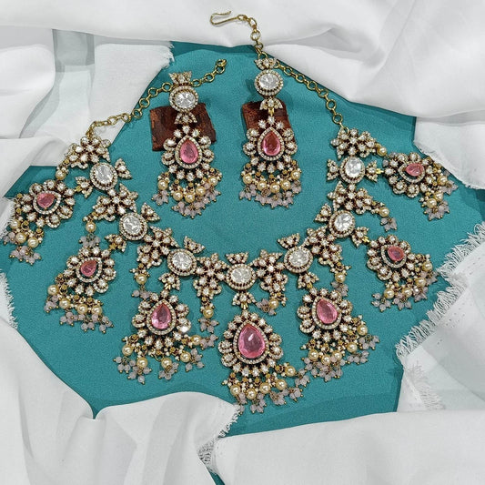 Moissanite Stones Bridal Necklace - Nakshatra Jewels