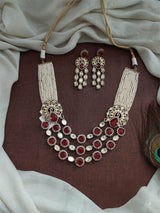 Moissanite and Doublet Stones Necklace - Nakshatra Jewels