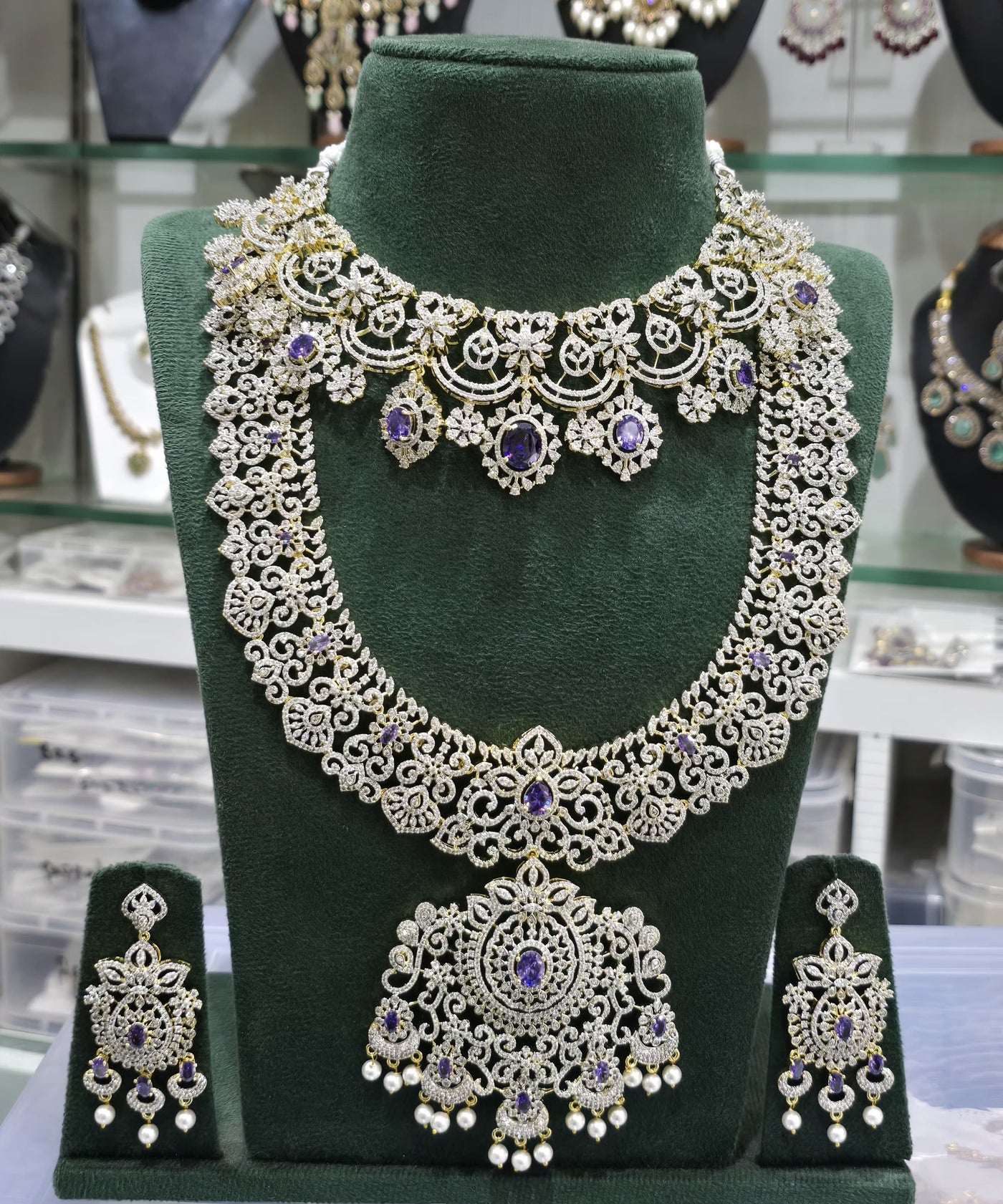 American Diamond Stones Bridal Set