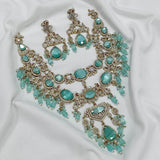 Vicotrian Polish AD Stones Bridal Layer Necklace - Nakshatra Jewels
