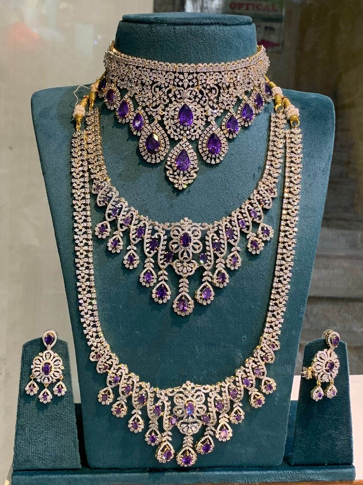 American Diamond Stones Bridal Combo Set