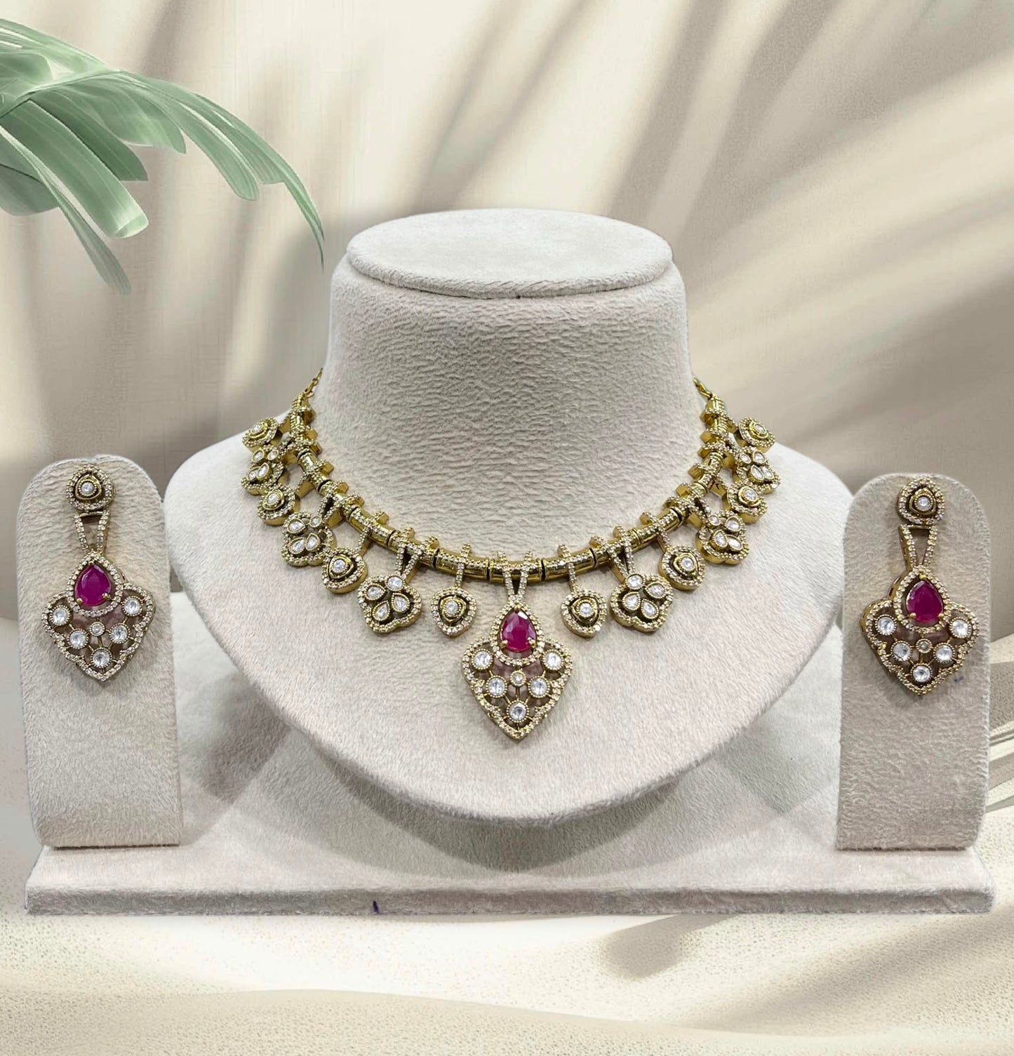 Victorian Polish AD Stones Necklace