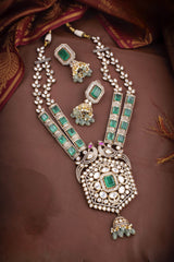 Moissanite and AD Stones Bridal Haram - Nakshatra Jewels