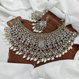 Victorian Polish with Moissanite Stones Bridal Choker - Nakshatra Jewels