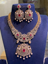 American Diamond Stones Bridal Necklace