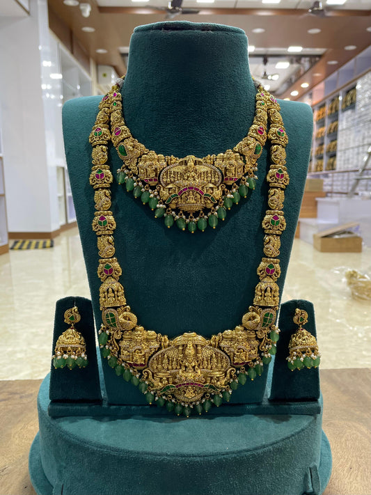 Nakshi Work with Kundan Stones Bridal Combo Set