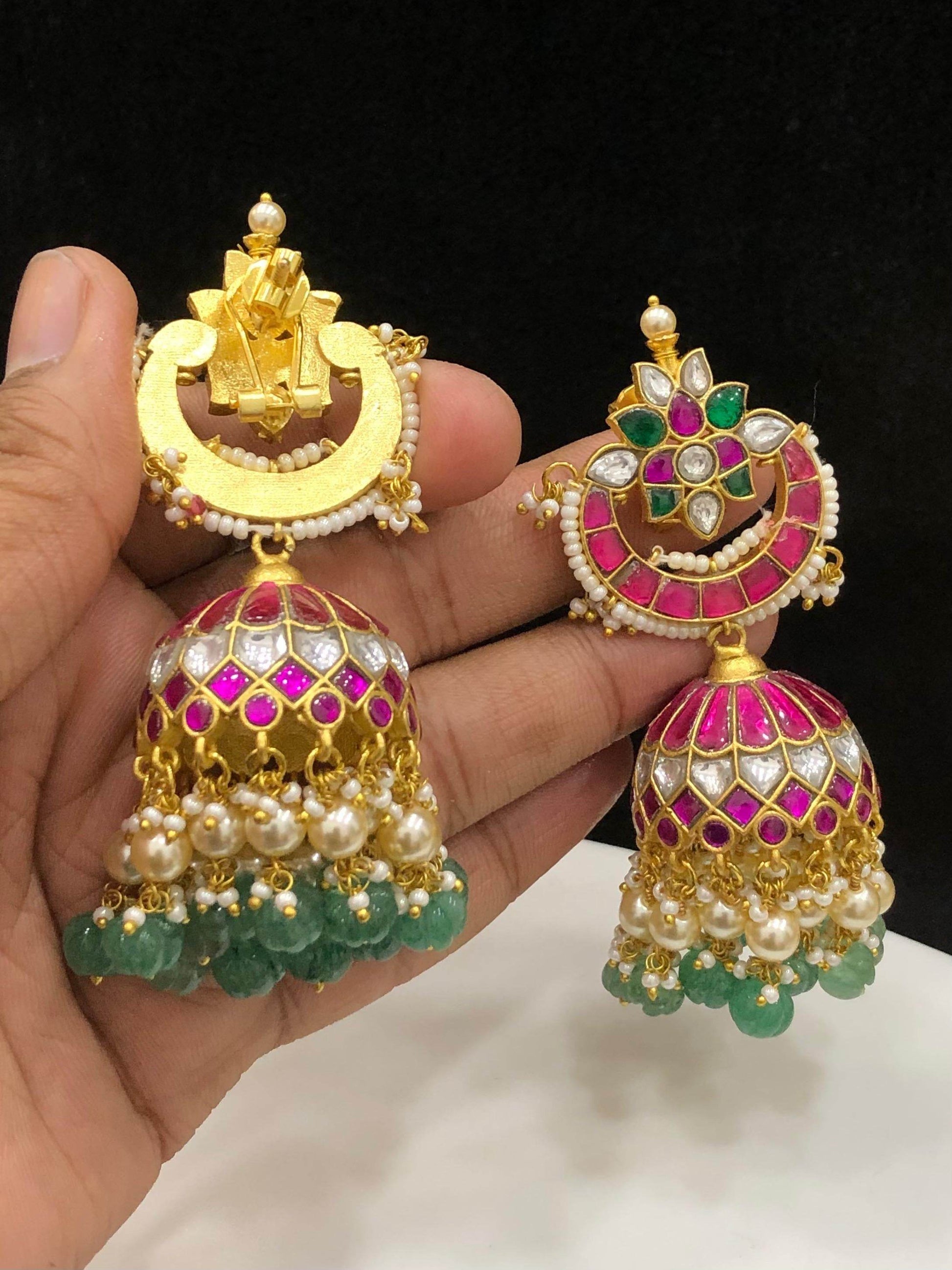 Jaadu Kundan Stones Bridal Earrings - Nakshatra Jewels