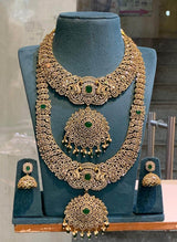 Victorian Polish with AD Stones Bridal Combo - Nakshatra Jewels