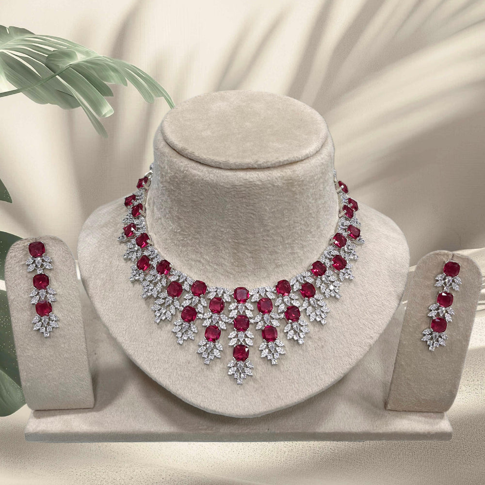 AD Stones Necklace (Silver Polish)