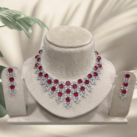 AD Stones Necklace (Silver Polish)