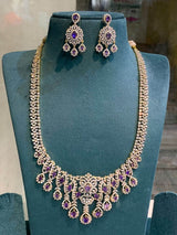 American Diamond Stones Bridal Haram - Nakshatra Jewels