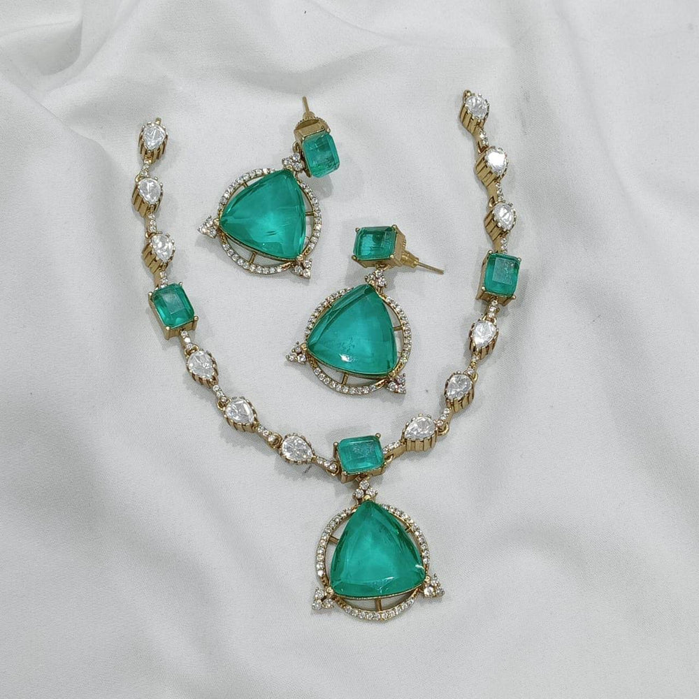 Moissanite & AD Stones Necklace - Nakshatra Jewels