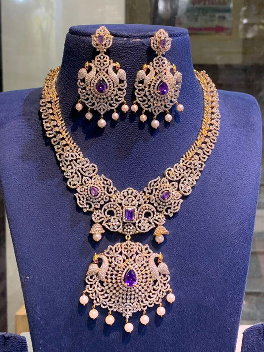 American Diamond Stones Bridal Necklace