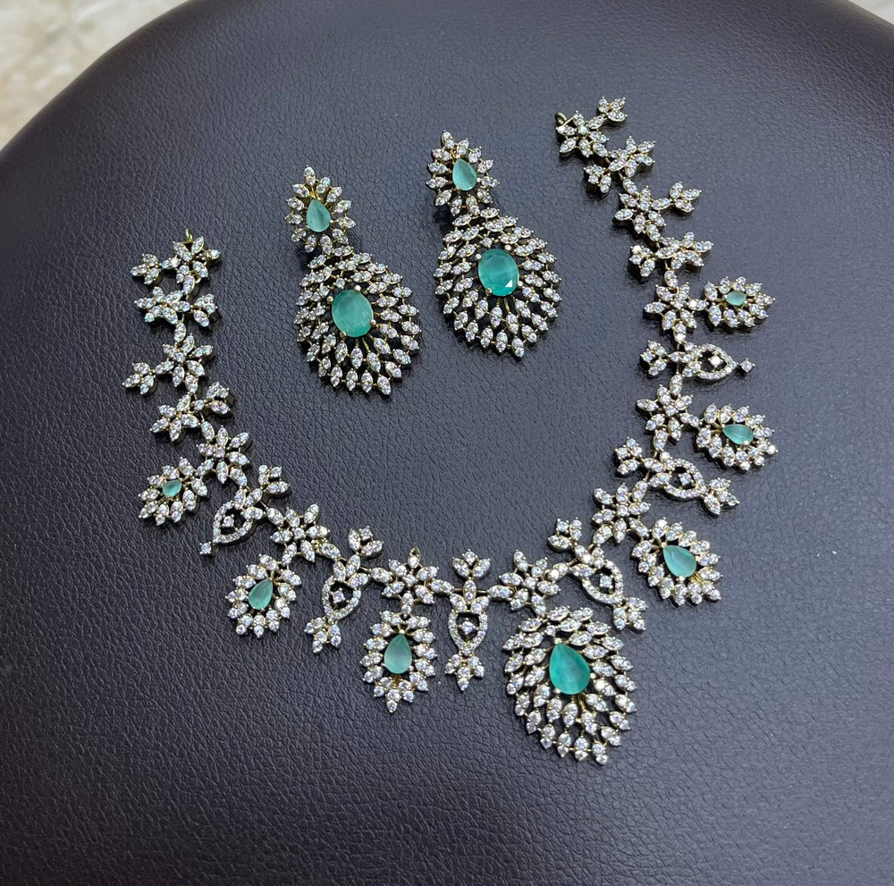 AD Stones Necklace (Silver Polish)