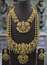 Nakshi Work with AD and Kempu Stones Bridal Combo Set