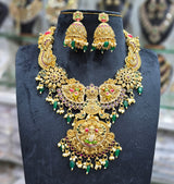 Nakshi Work with AD Stones Bridal Necklace