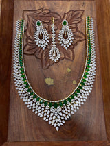 American Diamond Stones Bridal Haram - Nakshatra Jewels