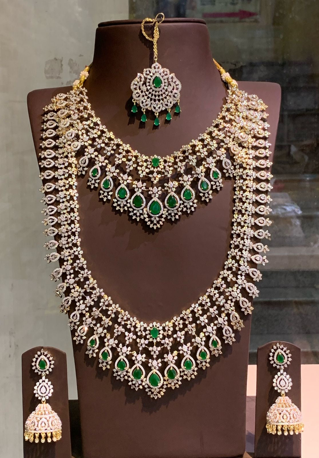 American Diamond Stones Bridal Combo Set