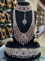 American Diamond Stones Bridal Combo Set
