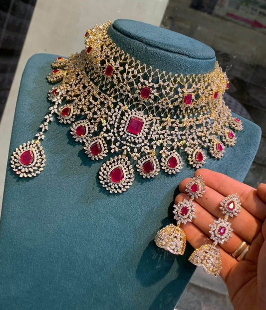 American Diamond Stones Bridal Choker - Nakshatra Jewels