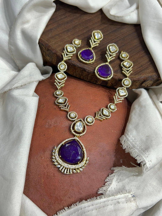 Victorian Polish with AD Stone Necklace