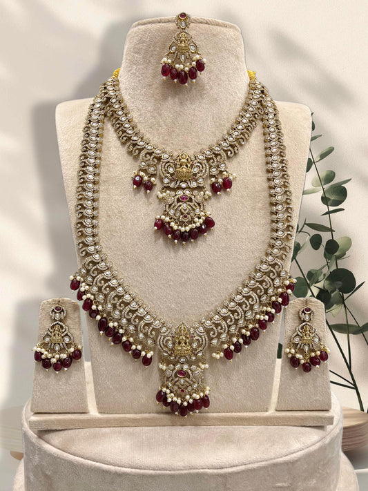 Victorian Polish with AD & Mossanite Stones Bridal Combo