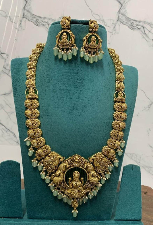 Premium Matt with Kempu Stones Ram Parivar Haram - Nakshatra Jewels
