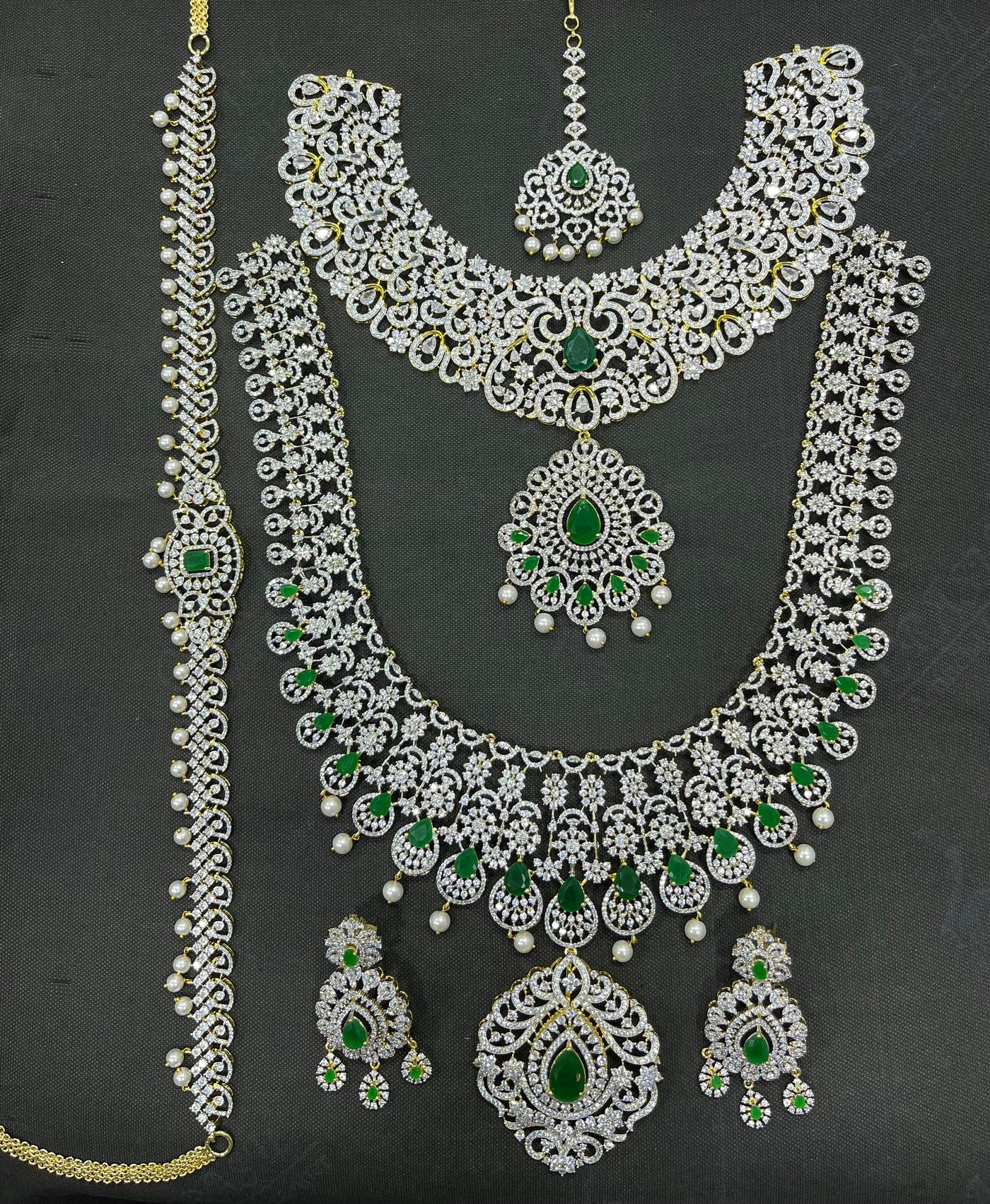 American Diamond Stones Bridal Combo Set