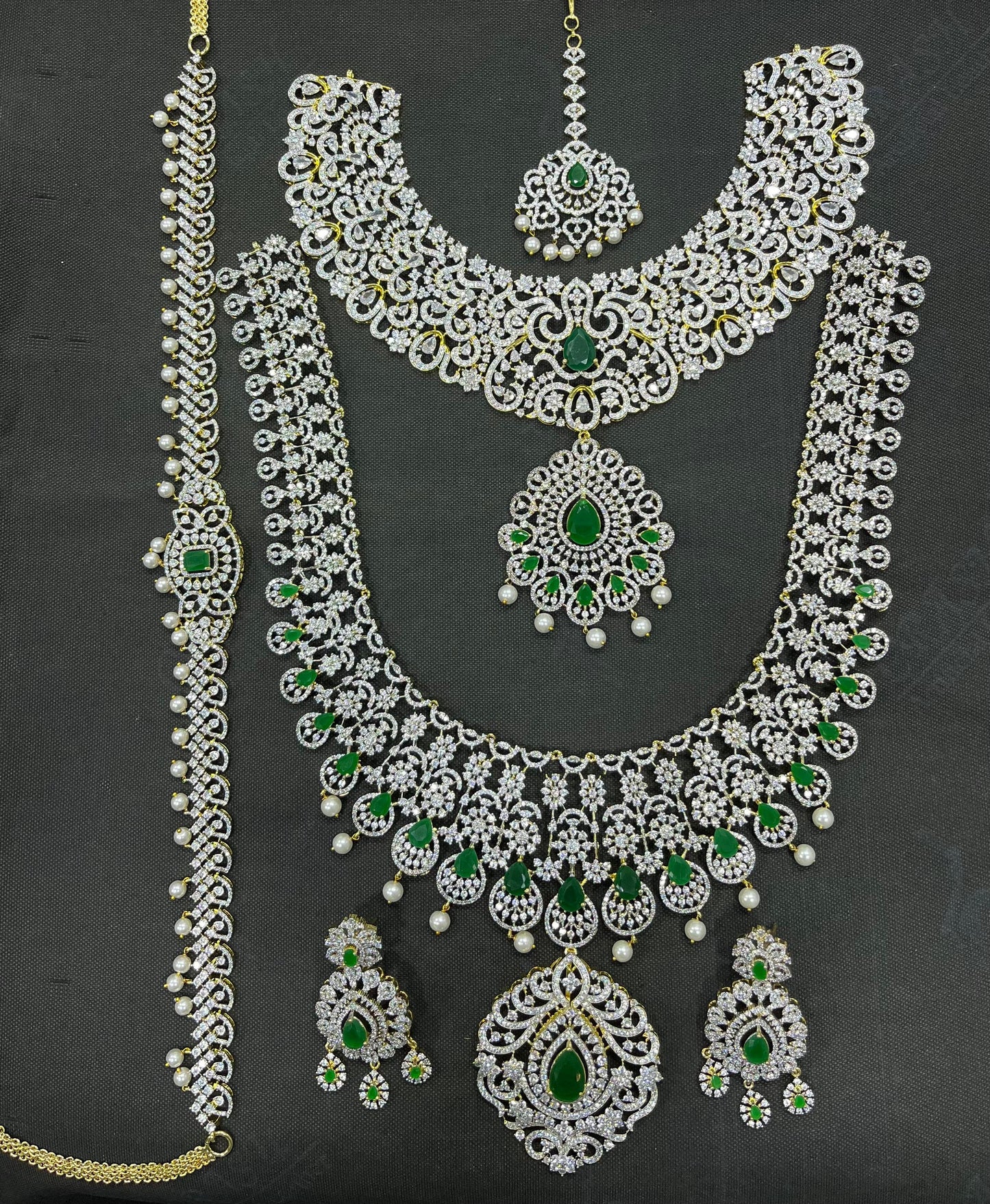 American Diamond Stones Bridal Combo Set