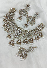 Victorian Polish with Moissanite Stones Bridal Necklace - Nakshatra Jewels