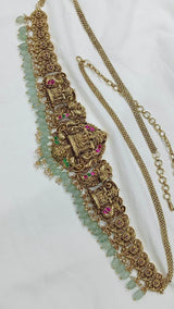 Nagasi Work with Kundan Stones Bridal Hip Chain - Nakshatra Jewels