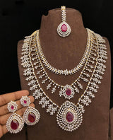 American Diamond Stones Bridal Layer Haram - Nakshatra Jewels
