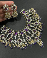 Moissanite and AD Stones Bridal Choker - Nakshatra Jewels
