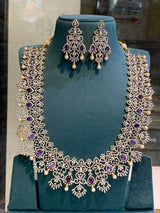 American Diamond Stones Bridal Haram - Nakshatra Jewels