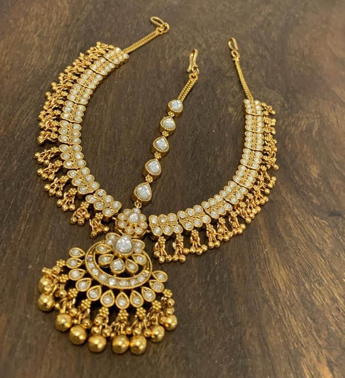Nagasi work with Kempu Stones Headset - Nakshatra Jewels