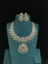 American Diamond Stones Bridal Necklace - Nakshatra Jewels