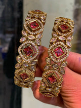 Victorian Polish AD Stone Bangles - Nakshatra Jewels