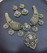 Victorian Polish with AD Stones Bridal Neck Set