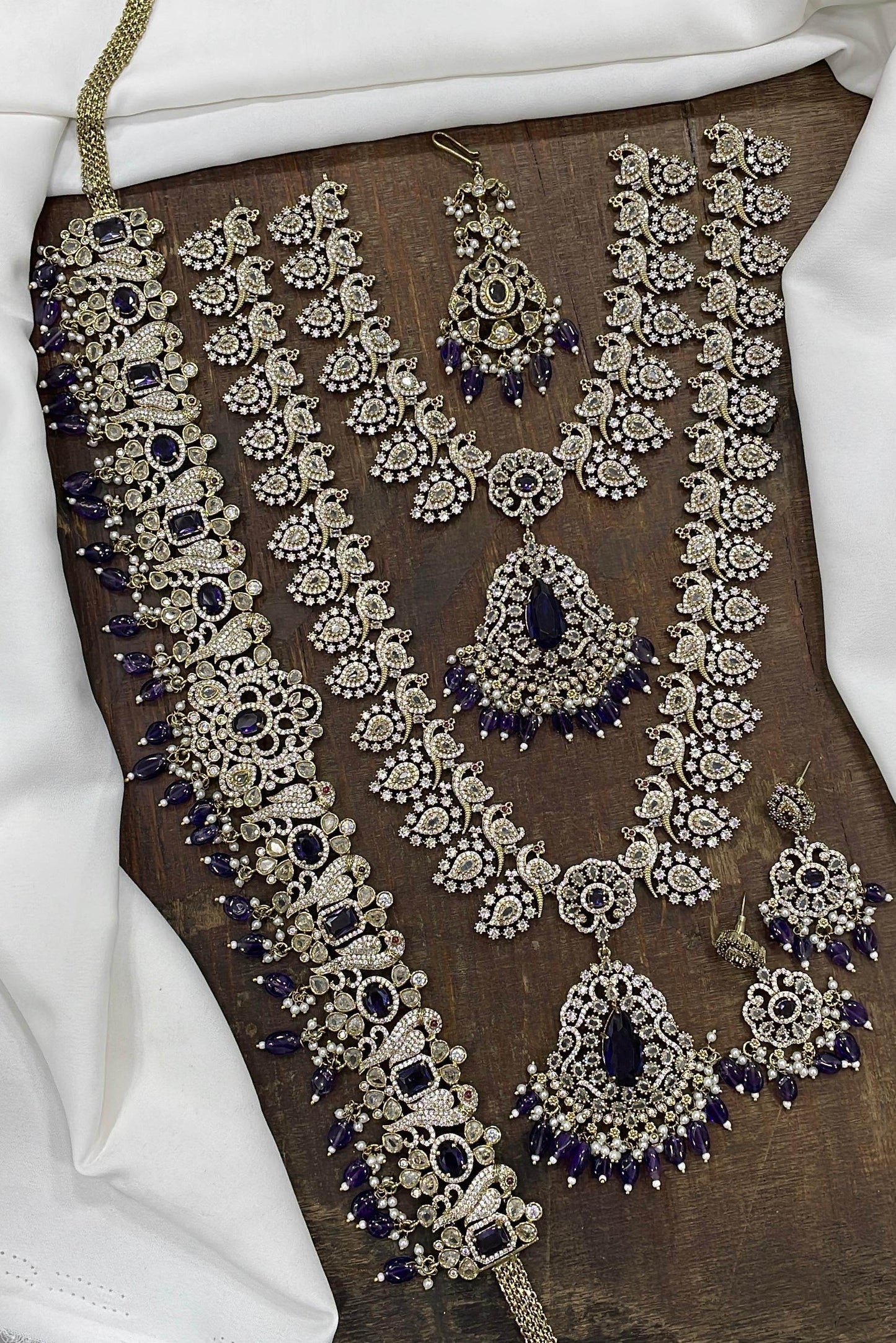 Victorian Polish with AD Stones Combo Set - Nakshatra Jewels