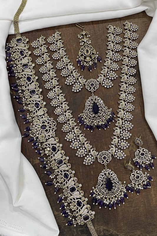 Victorian Polish with AD Stones Combo Set - Nakshatra Jewels