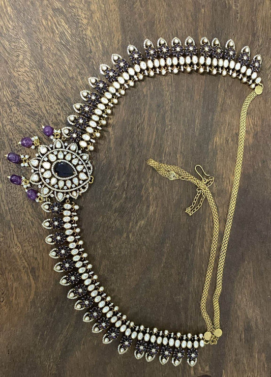 Moissanite Stones Bridal Hip Chain - Nakshatra Jewels