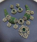 Victorian Polish with AD Stones Bridal Neck Set